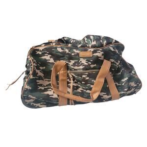 Ellen Tracy rolling duffel bag camouflage‎ green all over print large